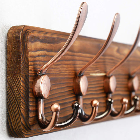 SKOLOO Coat Rack Wall Mounted - 38.3'' Long, Pack of 2, Wooden, Heavy Duty, Rustic Coat Hooks for Wall