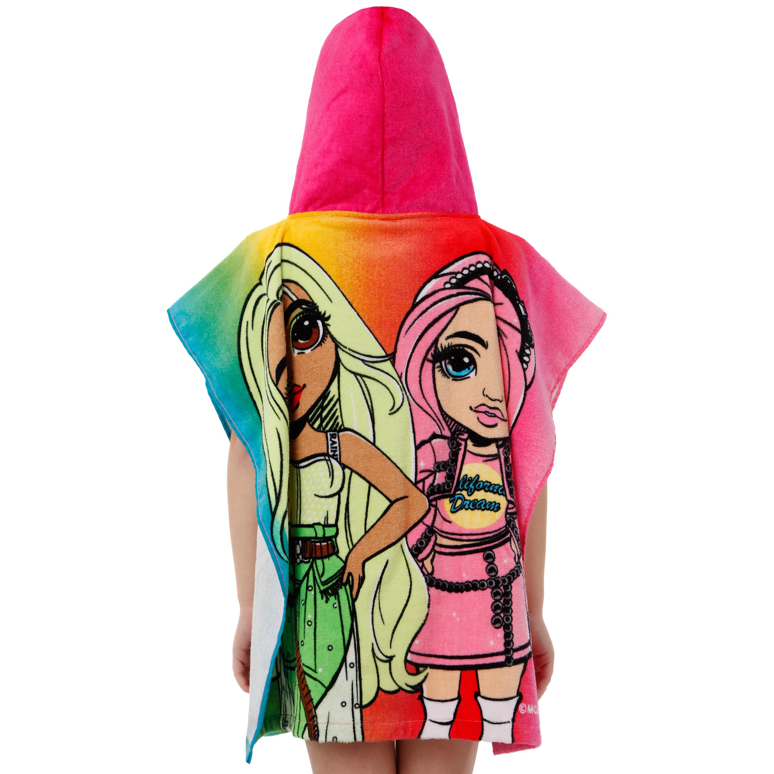 Rainbow High Hooded Towel | Girls Beach Towel | Bath & Hooded Towels | Kids Swimming Towels | One Size Pink