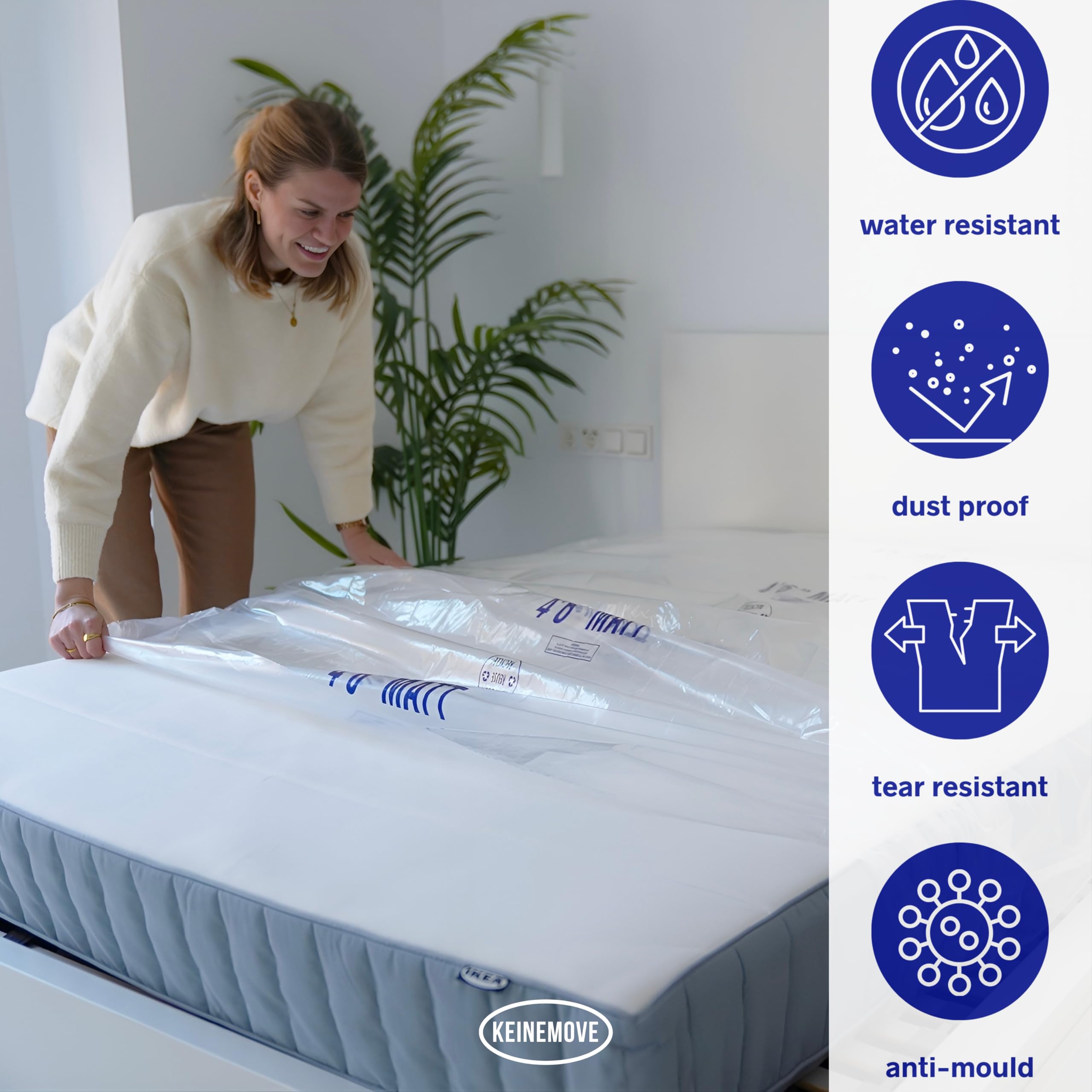Single Size Mattress Bag - Moving and Storage - Plastic Mattress Covers for Moving and Storage - Mattress Protector - Storage Bags - Heavy Duty