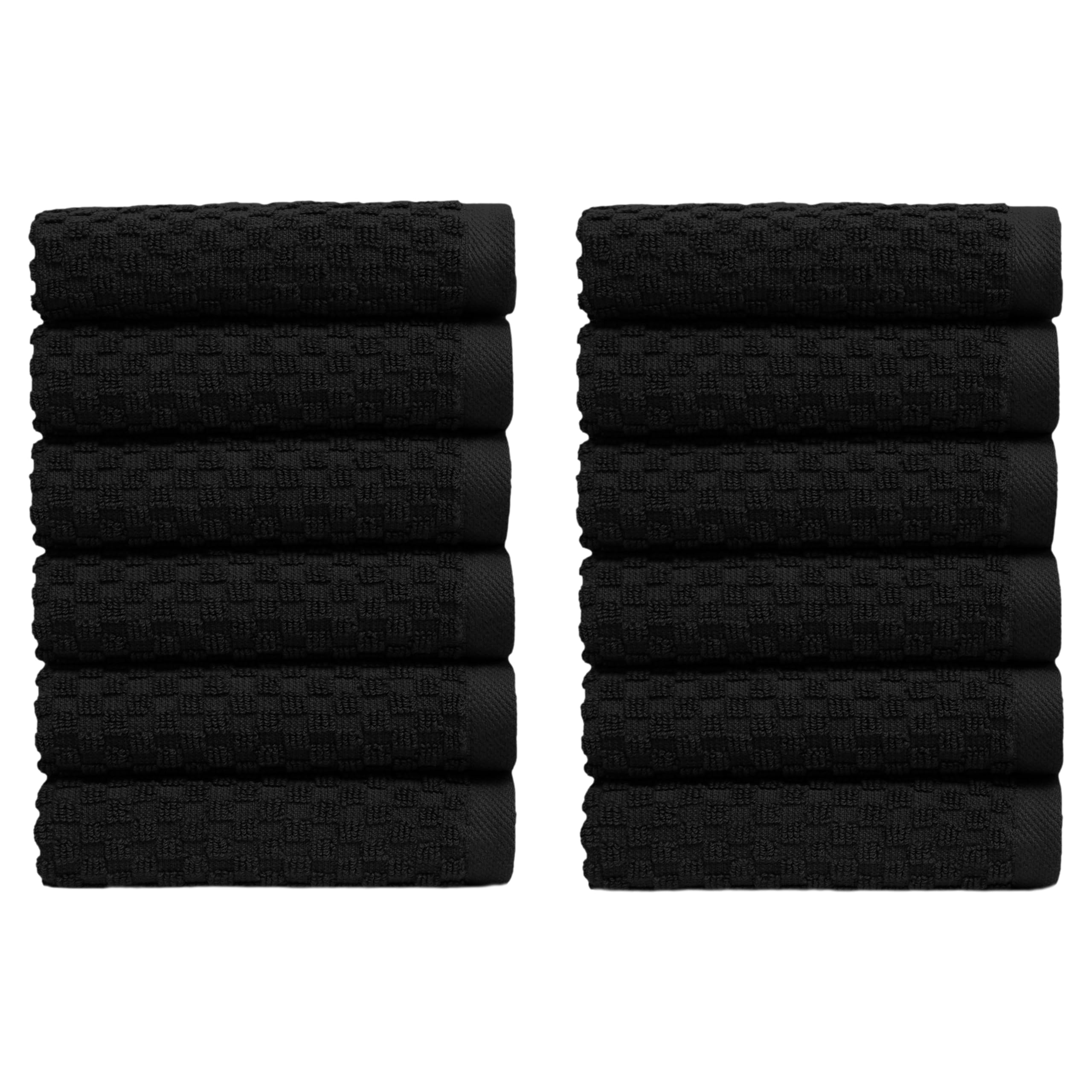 COTTON CRAFT Euro Spa Waffle Wash Cloth - Set of 12 Luxury Pure Ringspun Cotton Waffle Weave Bathroom Face Towel