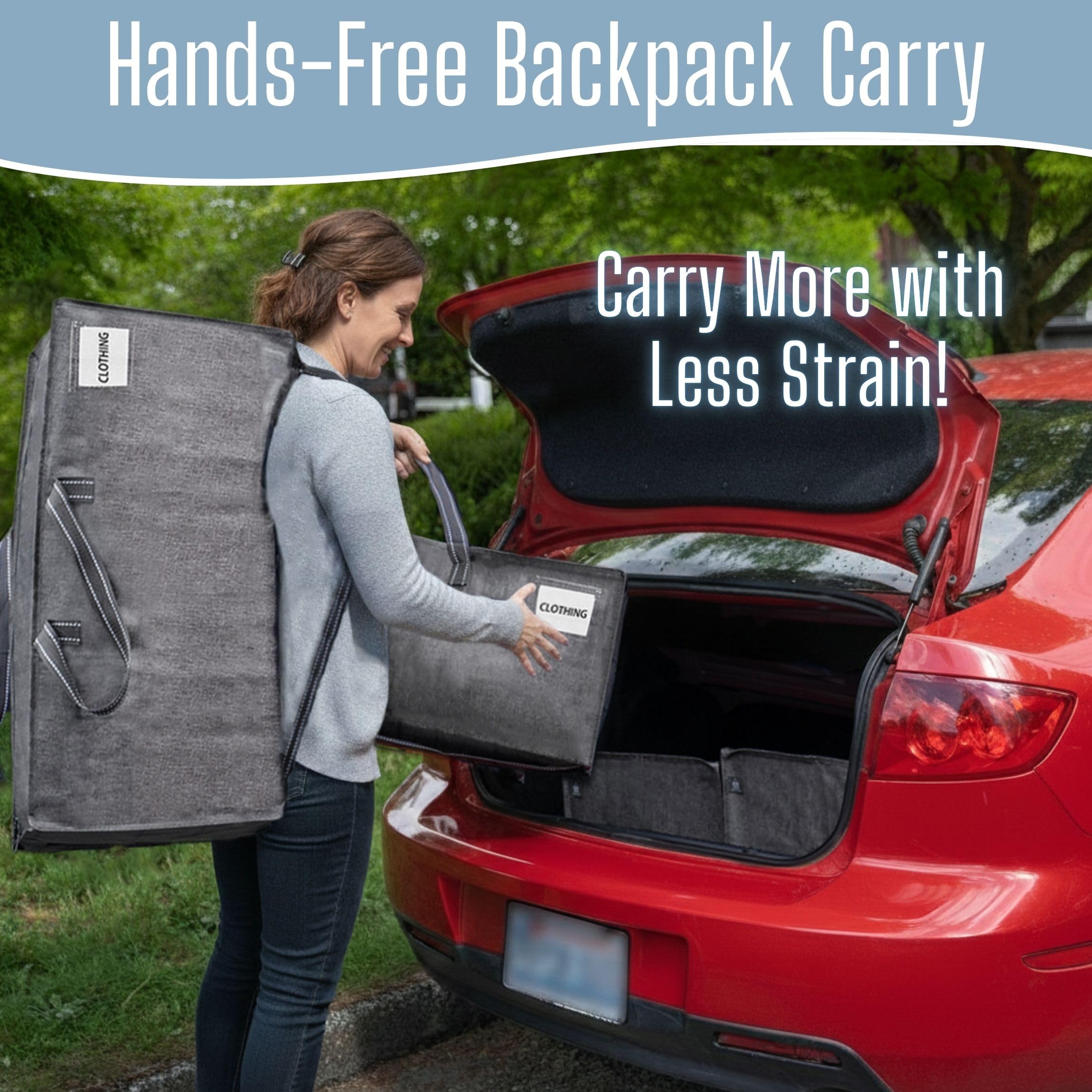 VENO 4 Pack Moving Bags Heavy-Duty Extra Large W/Backpack Straps, Moving House Essentials, Strong Handles & Zips, Clothes Storage, Packing