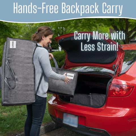 VENO 4 Pack Moving Bags Heavy-Duty Extra Large W/Backpack Straps, Moving House Essentials, Strong Handles & Zips, Clothes Storage, Packing