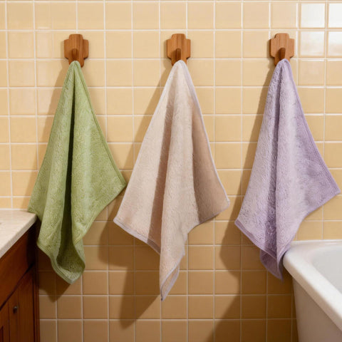 Vie TRIOMPHE 3-Pack Cloud Dream 100% Long Staple Cotton Zero Twist Flannel Towels Face Cloths