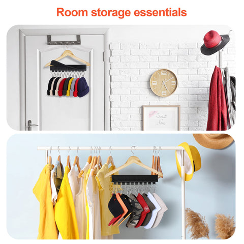 UCOMELY Hat Organizer Holder for Hanger & Room Closet, 2Pack 10 Large Stainless Steel Hat Storage Clips, for Hang Baseball Hats, Ball Caps