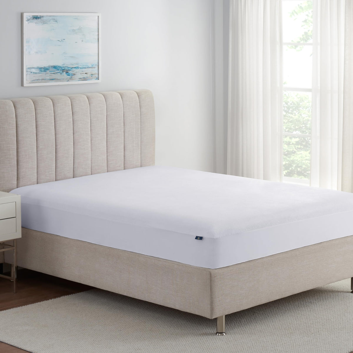 Serta Soft Top Mattress Topper, 76" x 80" Odor-Preventing and Stain-Resistant Waterproof Mattress Protector, 18" Elastic Deep Pocket for Secure Fit