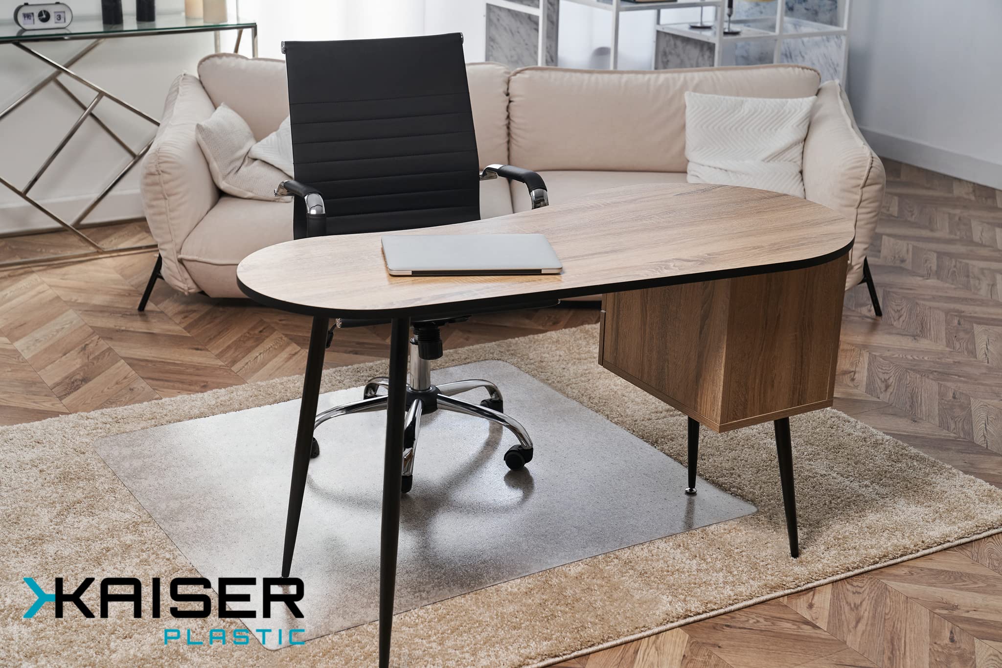 KAISER plastic® Chairmat Carpet PET 90x120 cm | Carpet Protector Mat | Transparent Office Chair Floor Protector – Made in Germany