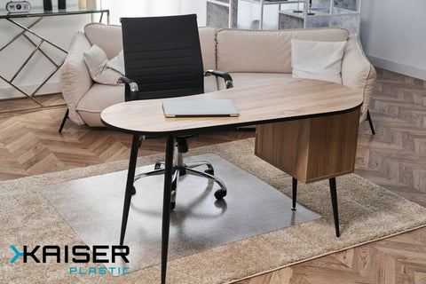 KAISER plastic® Chairmat Carpet PET 90x120 cm | Carpet Protector Mat | Transparent Office Chair Floor Protector – Made in Germany