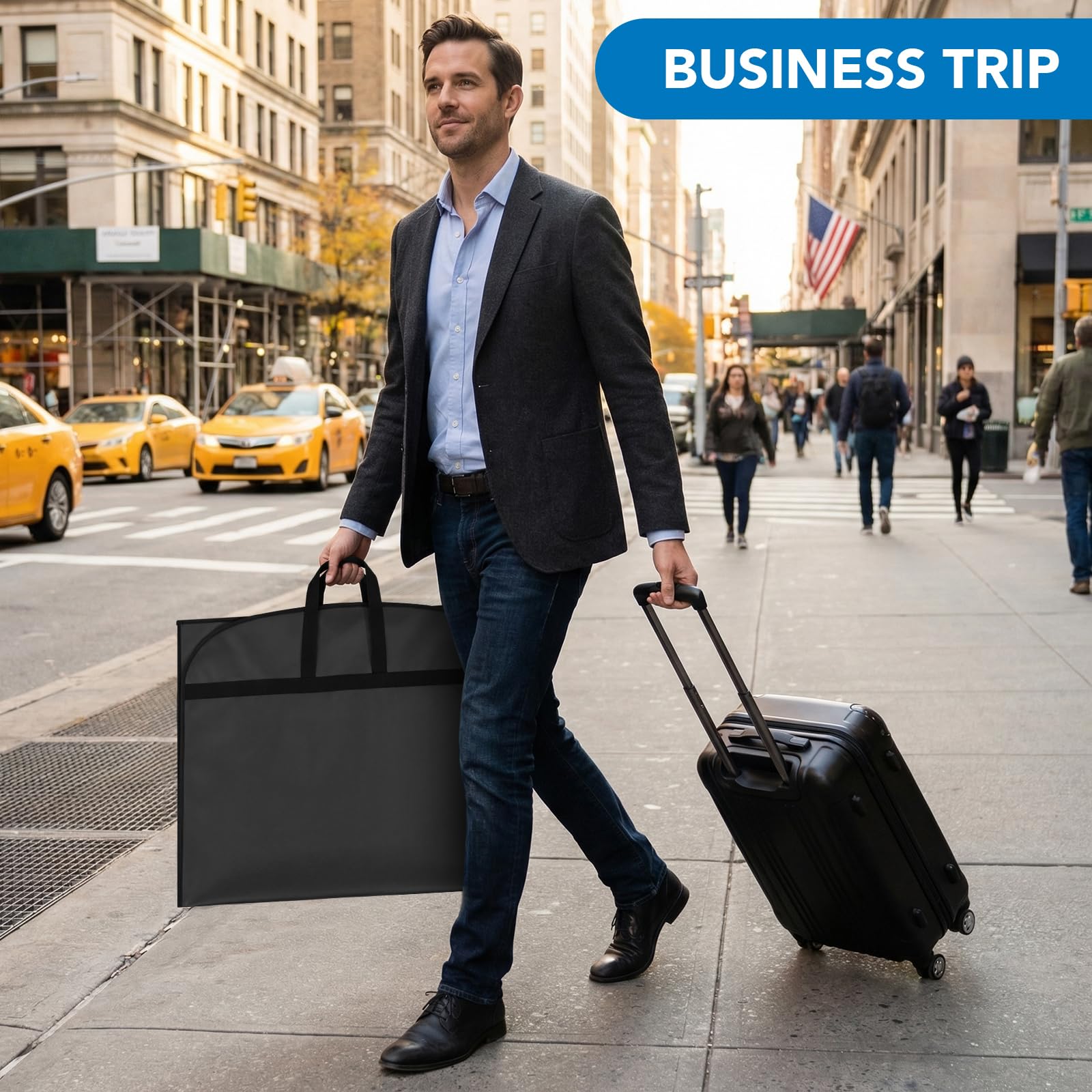 3Pcs Suit Bag, PEVA Suit Carriers for Men with Handles, Travel Garment Bags