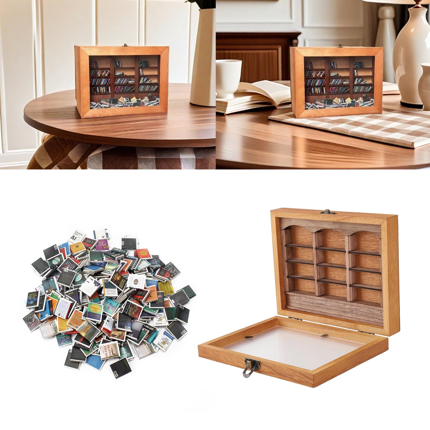 YoyoMeta Anxietys Relief Bookshelf Anxiety Bookshelf Shake Away Your Bookshelf Decoration Book Display Book Shelf for Book Lovers Ornaments Miniature