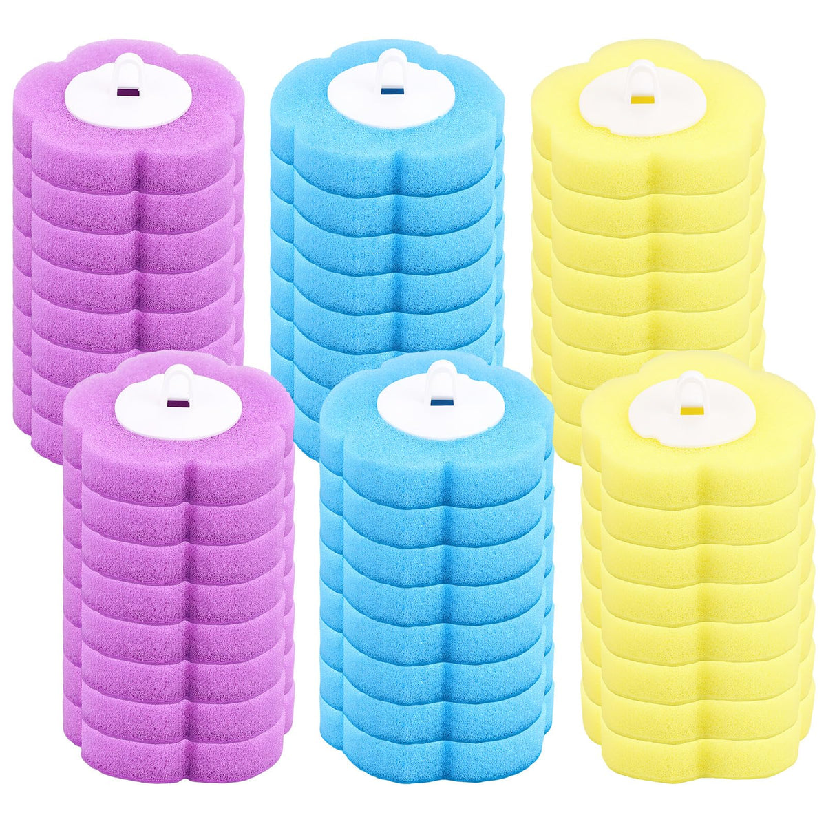 wlich 48PCS Toilet Wand Cleaner Refills, 3 Colours Disposable Cleaner Heads