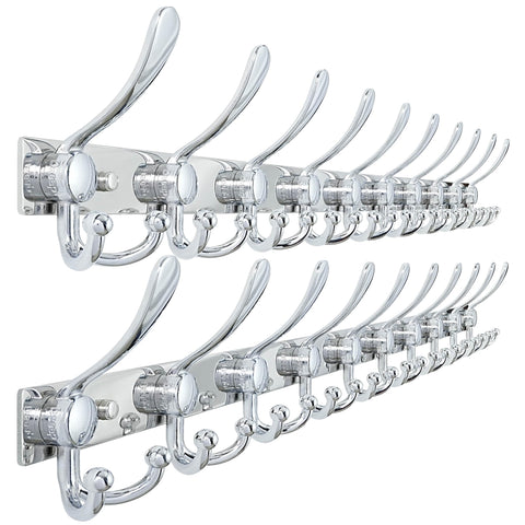 Dseap Coat Rack Wall Mount 94cm, Heavy Duty 2.5mm Base vs Flimsy 1mm, Double-Thick Solid Anti-Snap Hooks