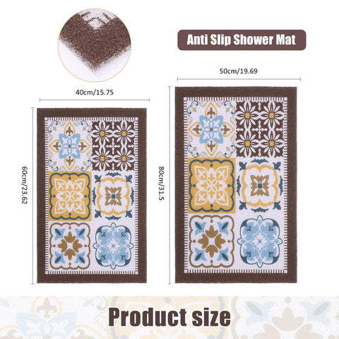 LY4U Loofah-like Shower Mat Non Slip, Washable Colorful PVC Bath Mats for Bathroom Floor, Anti Slip Bathroom Mat for Elderly, Quick Dry