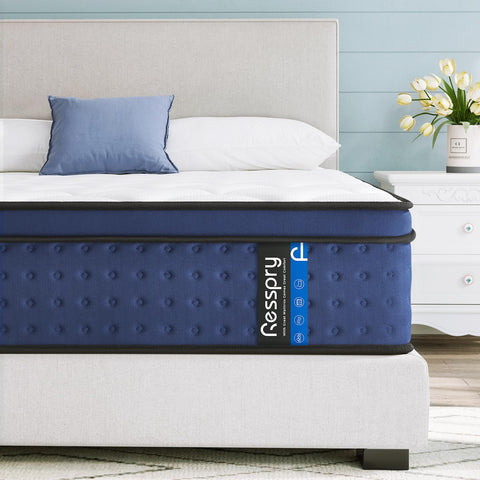 Resspry Small Double Mattress, 12Inch Hybrid Mattress for Pressure Relief, Breathable Foam with Individually Pocket Spring, Medium Small Double Bed