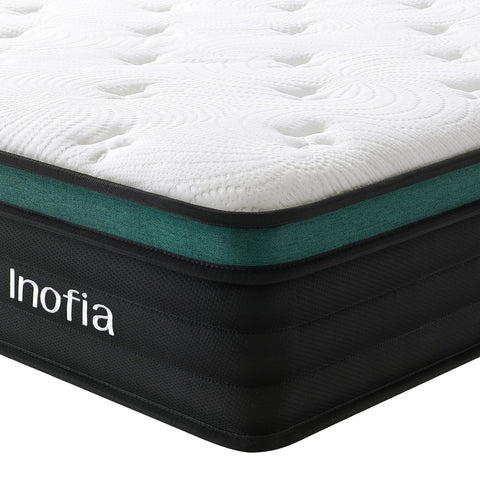 Inofia Small Double Mattresses 4FT, 10.6 Inch Hybrid Mattress with Zoned Pocket Spring