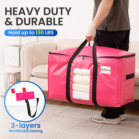 TAILI Moving Bags Extra Large Heavy Duty, Clear Window, 6 Pack Pink