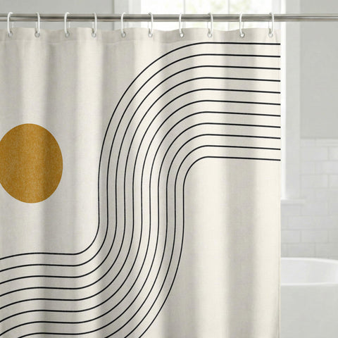 Americanflat 71x74 Boho Shower Curtain - 100% Polyester Shower Curtain with 12 Hooks - Shower Curtains for Bathroom