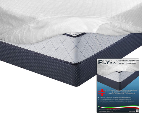 Fly 2.0 Terry Jacquard Elastic Mattress Topper with Corners - Double Bed for 2 Single Beds