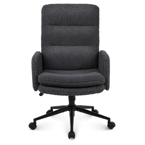 Youhauchair Desk Chair, Faux Cashmere Office Chair, Dark Grey