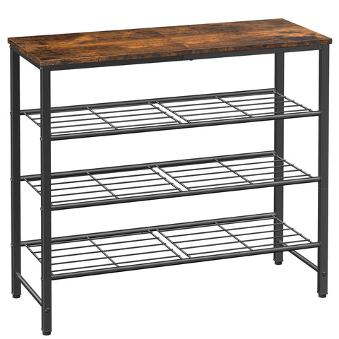 Kitsure Shoe Rack for Closet, Shoe Storage, 75.0 cm Wide - 4 Tier, Brown