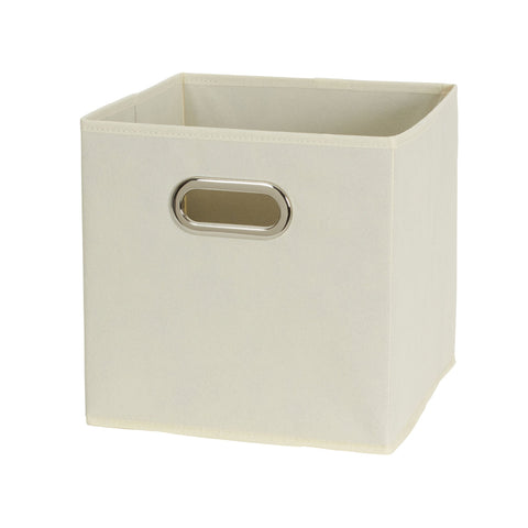 Household Essentials 82-1 Foldable Fabric Storage Bins | Set of 6 Cubby Cubes with Handles | Natural, 6 lbs