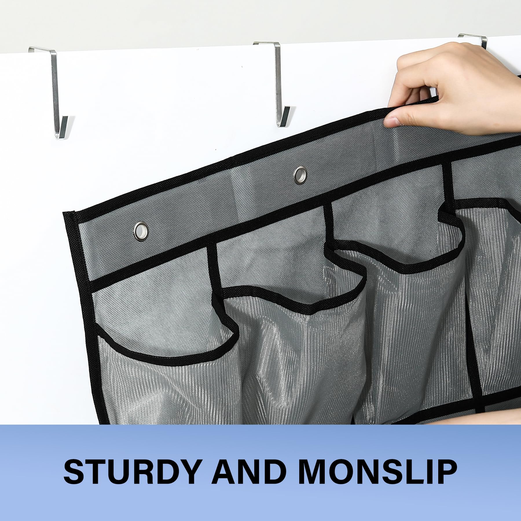 35-Pocket Over The Door Shoe Organizer - Mesh Pockets Shoe Holder Rack With 4 Metal Hooks