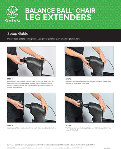 Gaiam Classic Balance Ball Chair Leg Extenders (Only Compatible with Classic Chair & Classic Backless Chair)