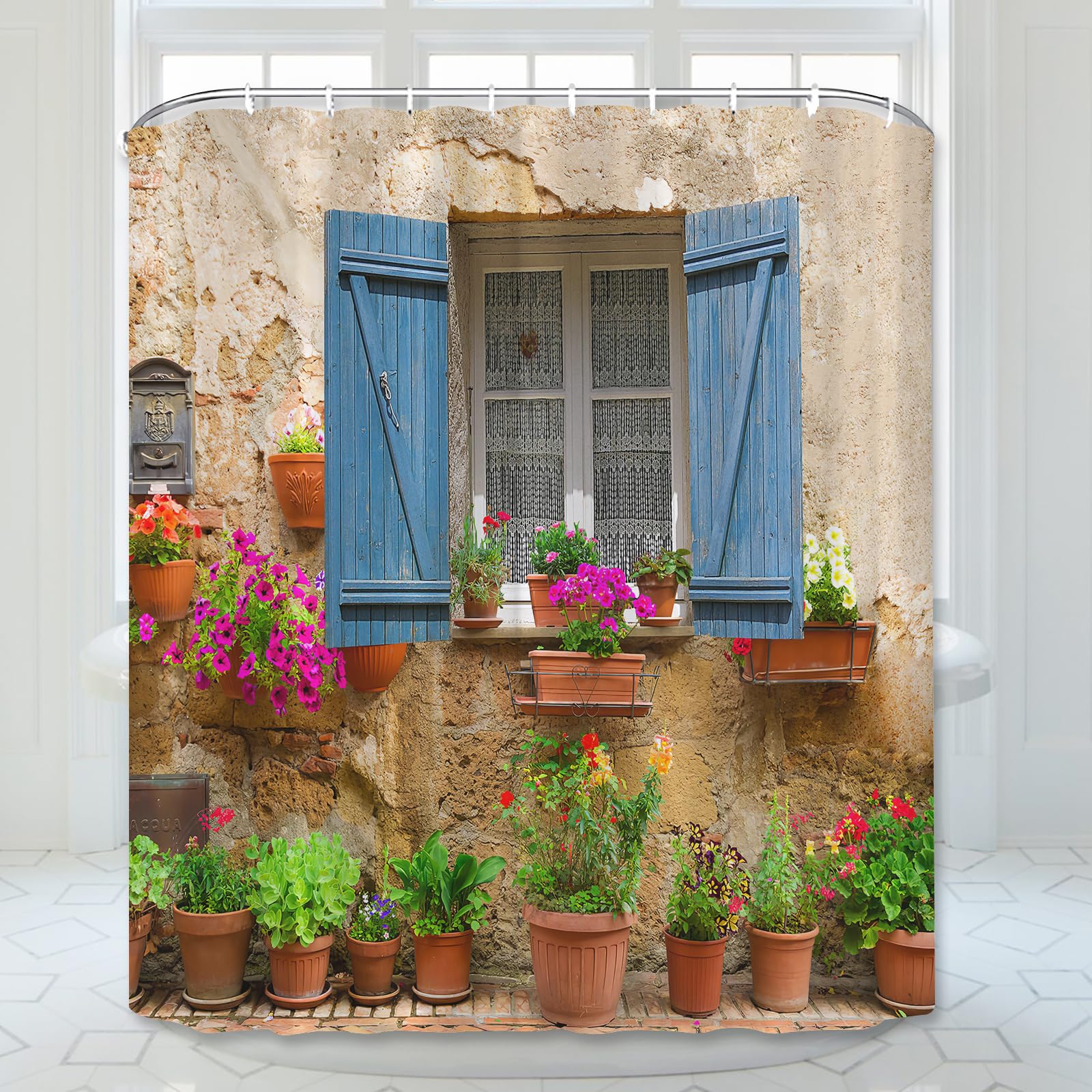 Simpomsy European Shower Curtain Nature Scene 3d Print Greek Shower Curtain Polyester Fabric Bath Curtain Curtains Bathroom Fabric Shower Street View