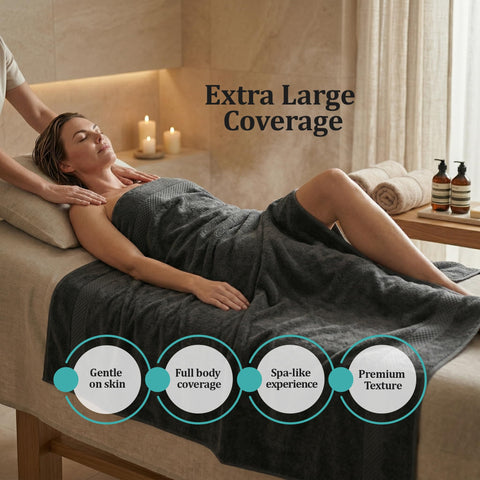 MistyMorning Extra Large Bath Sheets Jumbo Size (90x180cm),100% Cotton 500GSM Super Soft & Highly Absorbent Quick Dry Luxury Bathroom Towels