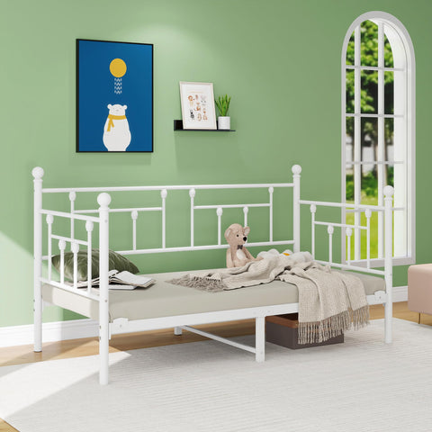 VERFARM 3ft Single Metal Daybed Frame, Premium Steel Slat Support Sofa Bed Frame Single Size, Strong Mattress Foundation, No Box Spring Needed