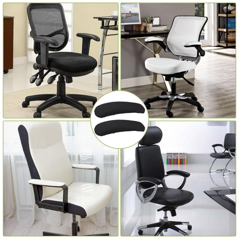KALIONE 2Pcs Office Chair Arm Covers, Black Armrest Slipcover Pads, Elastic Computer Arm Protectors