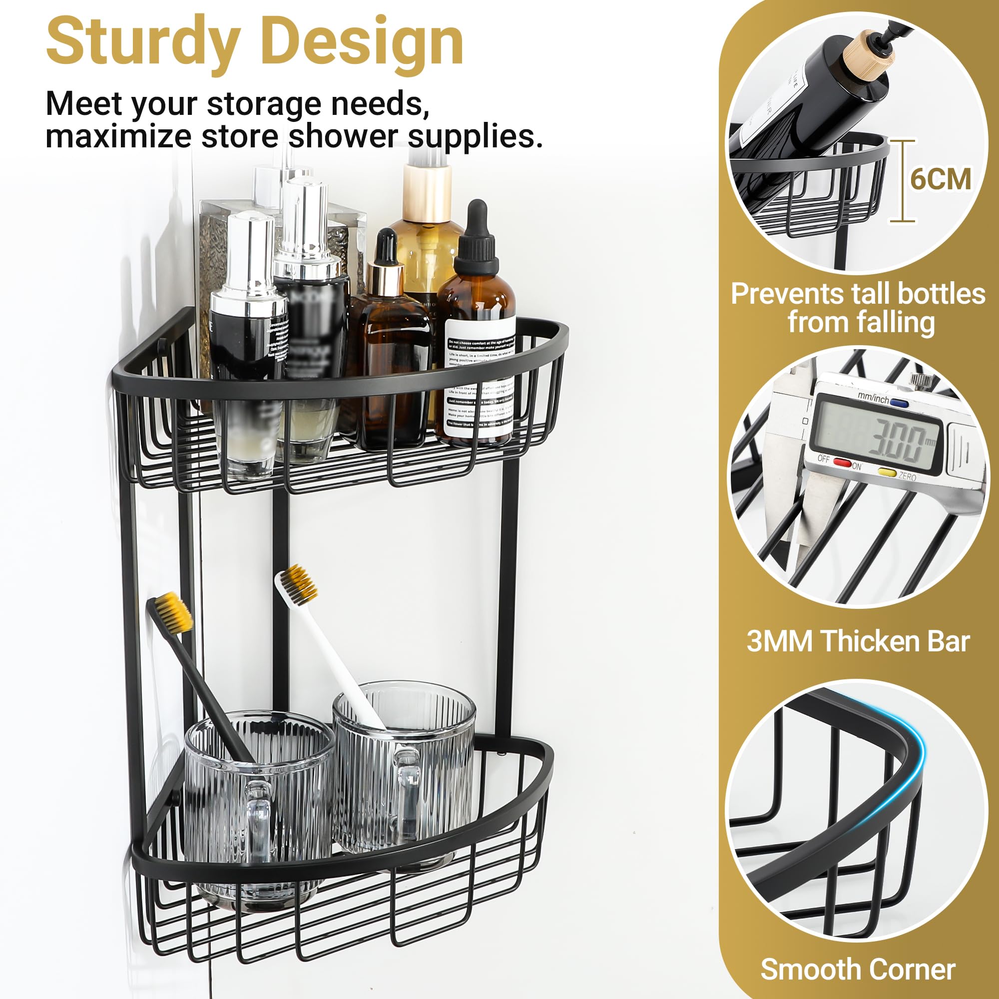 SAYAYO Corner Shower Caddy Bathroom Shower Basket SUS304 Stainless Steel