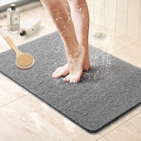Loofah Shower Mat, Bath Mat Non Slip, Anti Mould Shower Mats for Inside Shower, 60 x 40 cm Shower Mats with Drain