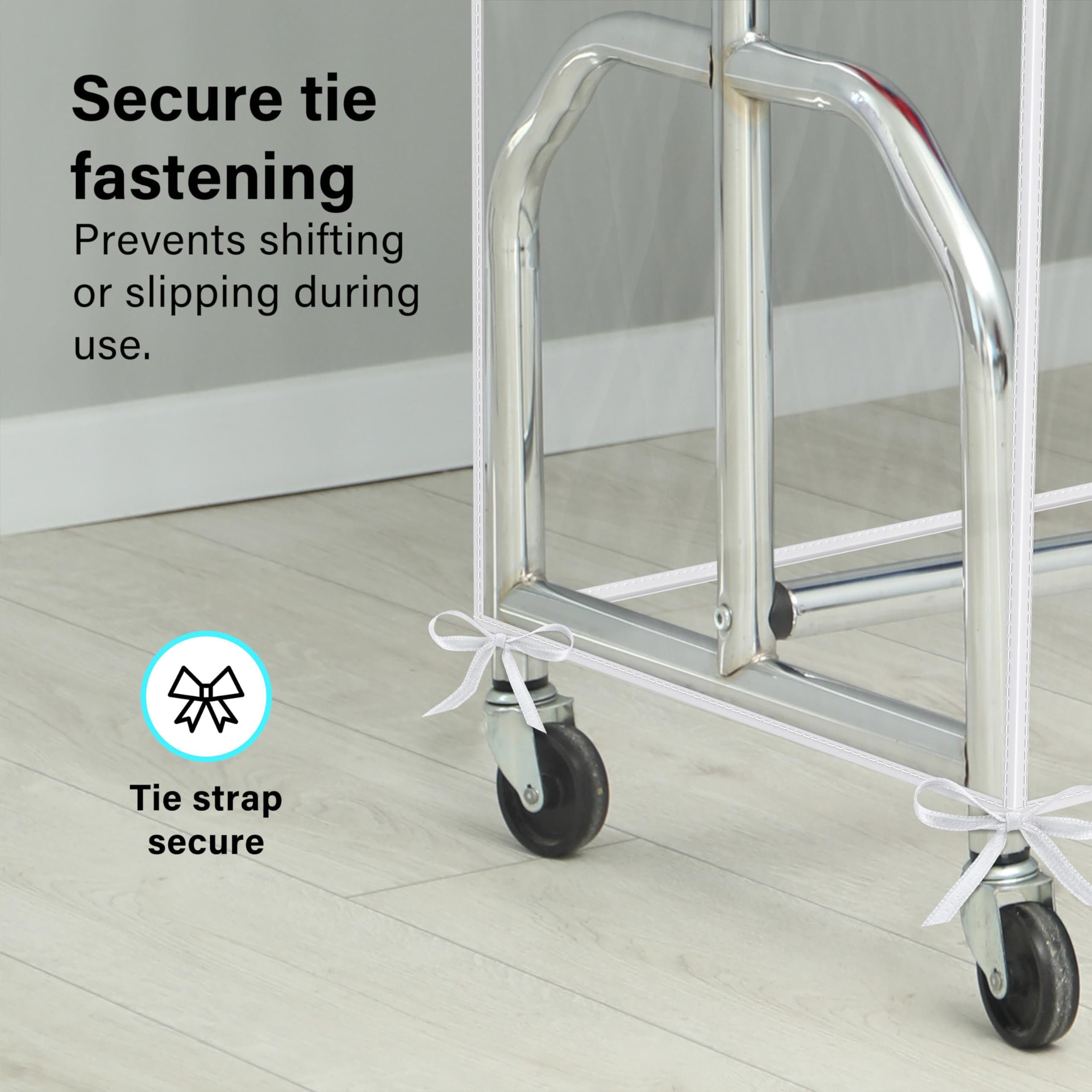 6ft Transparent Clothes Garment Rail Strong Zipped Cover Clear Protective Zip Over Cover for Garment Hanging Coat Racks