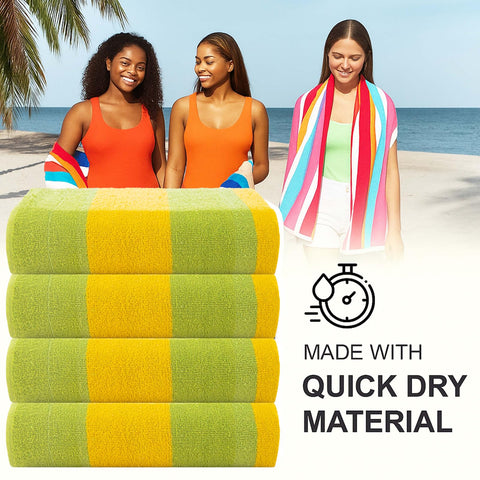 CASA COPENHAGEN Malibu beach towels, designed in Denmark, durable and hard-wearing, quick-drying, for pool, bath & shower, 76x152 cm