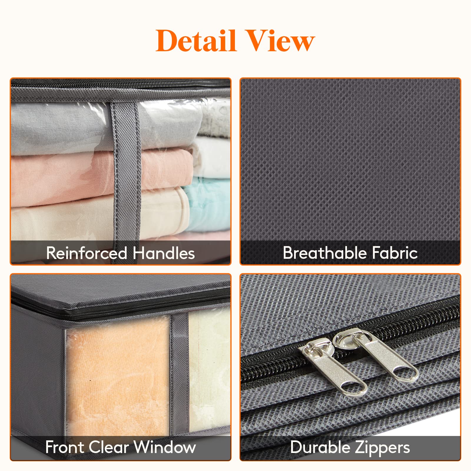 Lifewit 3 Pack Under Bed Storage,40L Clothes Storage Bags with Clear Window