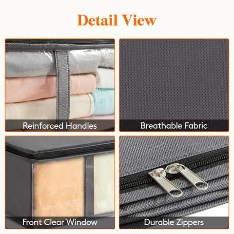 Lifewit 3 Pack Under Bed Storage,40L Clothes Storage Bags with Clear Window