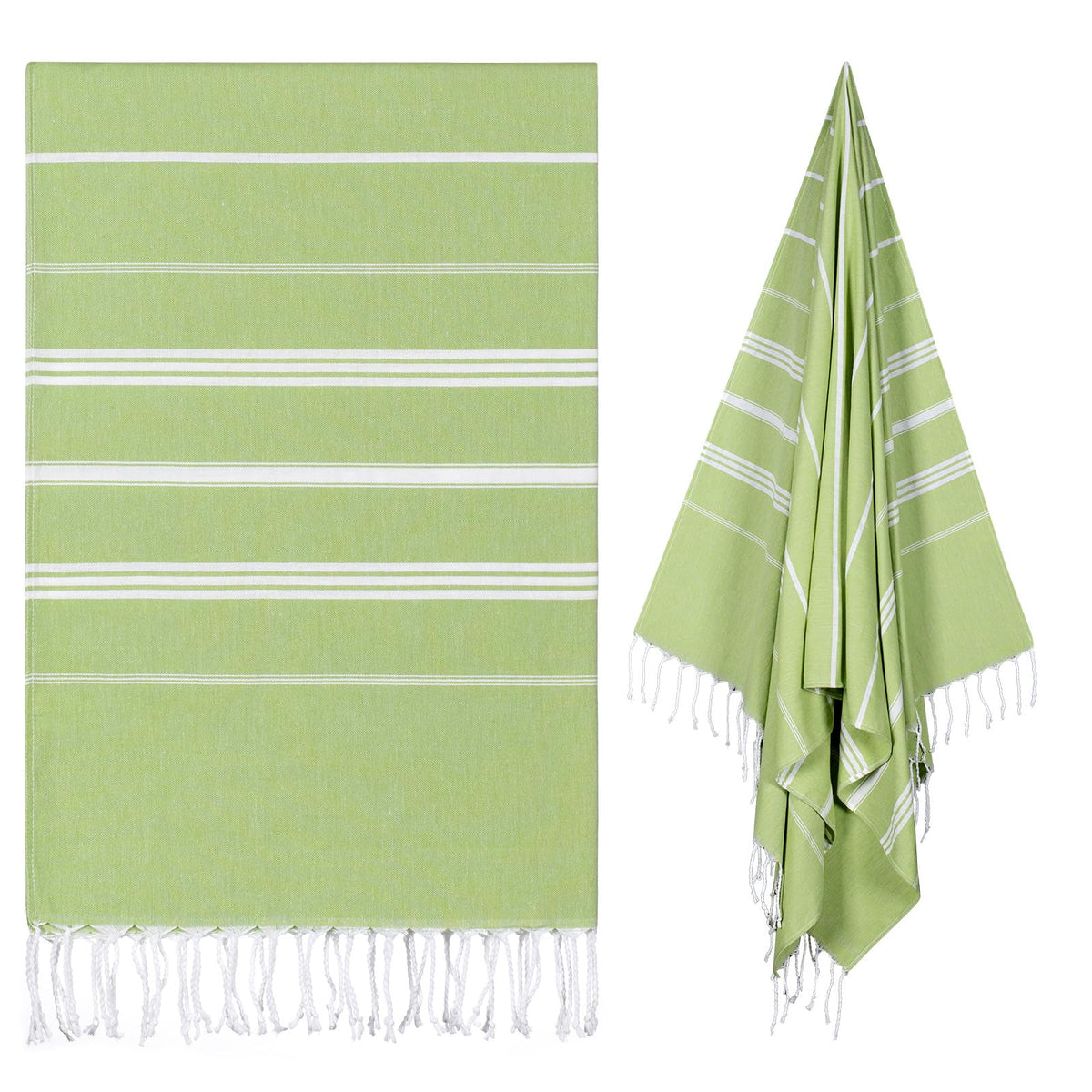 Ouxiaobai Turkish Beach Towel Oversized - 40"x70" Quick Dry Sand Free Thin Beach Towels for Adults, Extra Large Lightweigh Travel Towel(Apple Green)