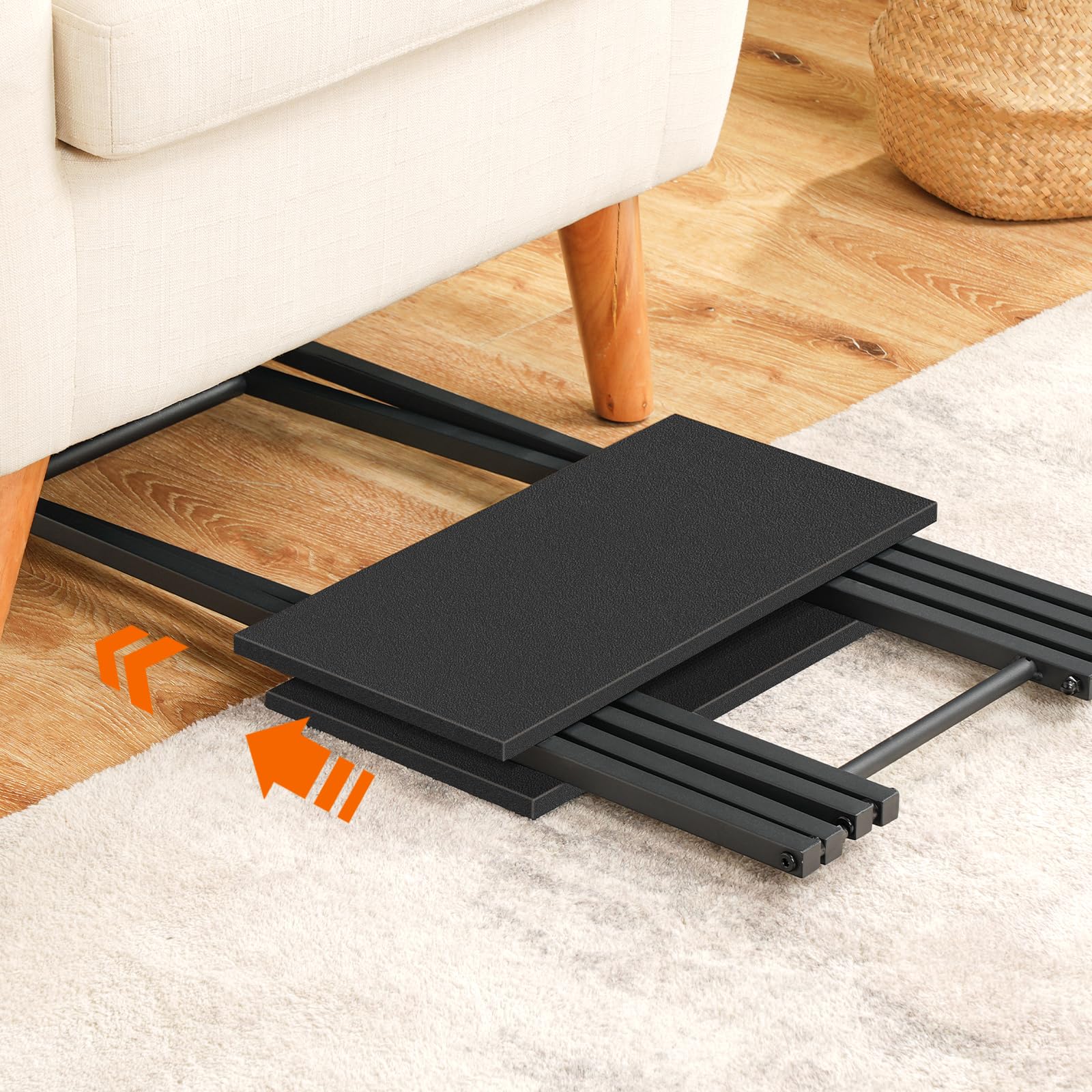 HOOBRO Folding Side Table, TV Tray Table for Eating, Small Industrial Sofa Snack Foldable Table for Small Spaces, Space-Saving, Black EBB27BZ01
