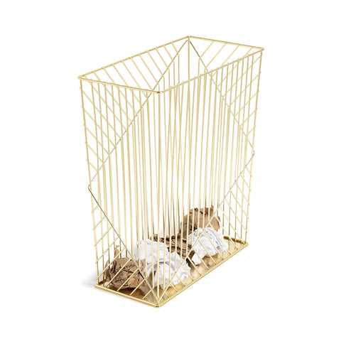 U Brands Metal Trash Can, Vena Collection, 6 Gallon Capacity, Gold (3232U02-06)
