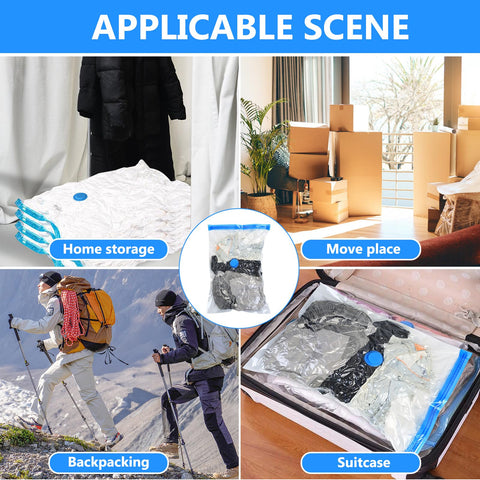 Tenbrachian 8 Pcs Space Saver Bags Vacuum Storage Bags Small Compression Zipper Storage Bags Vacuum Pack Bags for Clothes