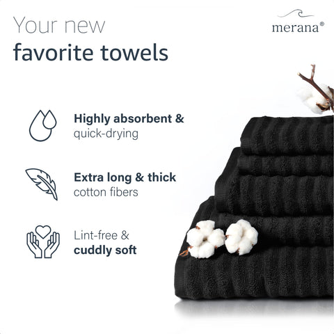 Merana OSLO towel set | quick-drying, soft & lint-free | terry luxury quality | 100% cotton terrycloth | OEKO-TEX | 590 GSM