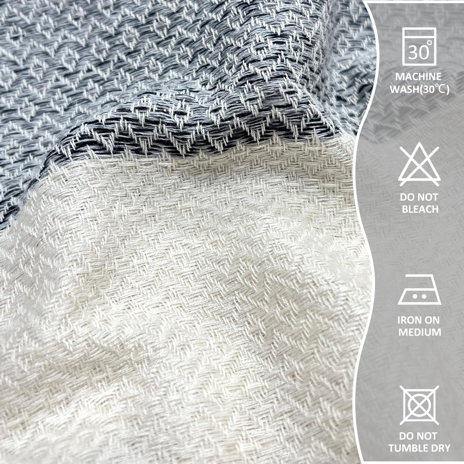 Ouxiaobai Hand Towels for Bathroom - Pack of 2 Turkish Hand Towels Set, Thin Decorative Tea Towel, 16x40 Inch Kitchen Cloth with Tassel
