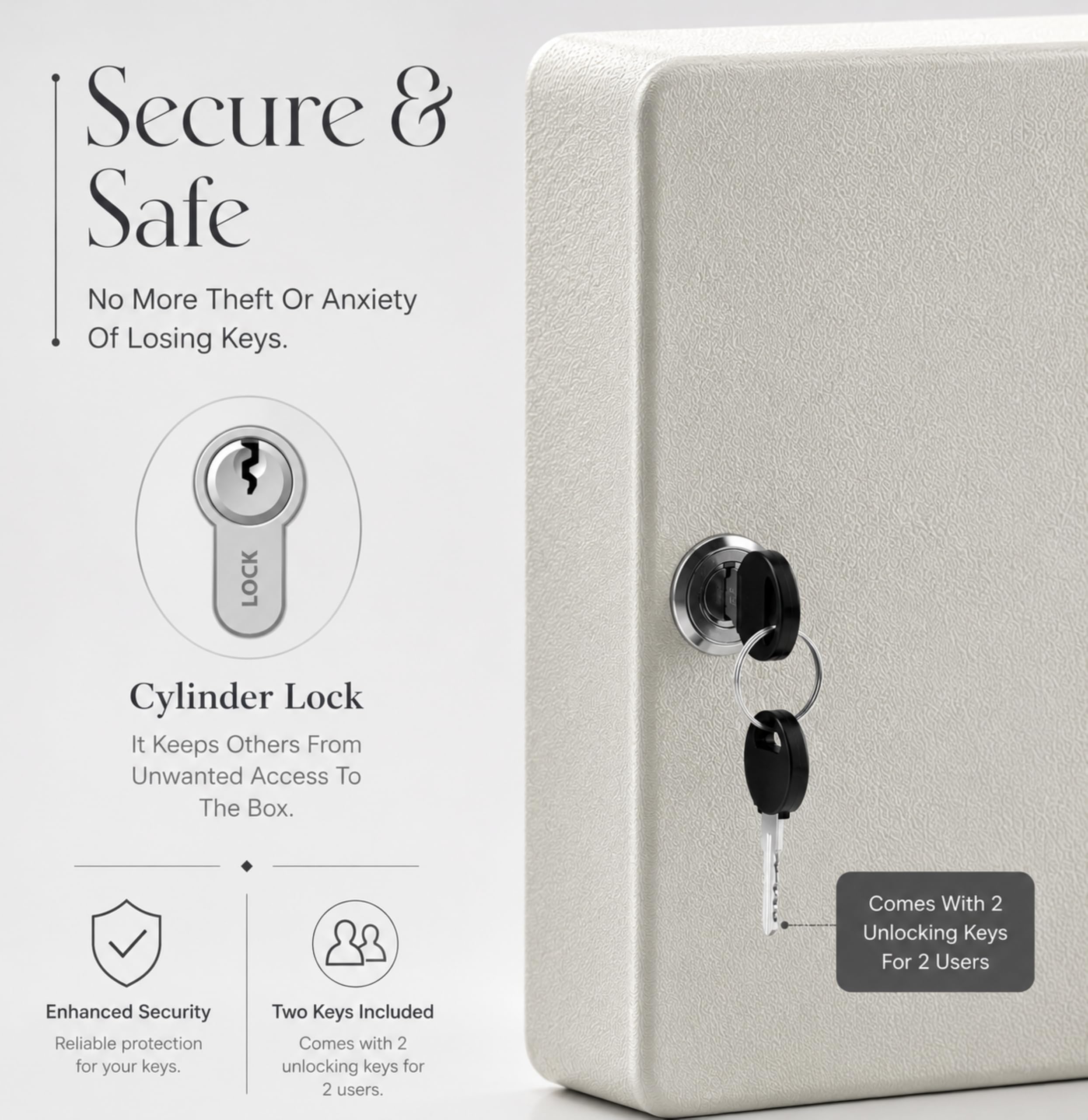 Landlord Direct Supplies LDS® Large Key Cabinet Wall Mounted (100 Keys) Key Box Includes 100 Indexing Numbers & Mounting Harware