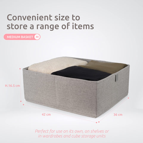Compactor Oxford Large Drawer Organizer - Grey, 42X36X16.5 cm, Oxford Fabric and Cardboard, Sku: RAN10732