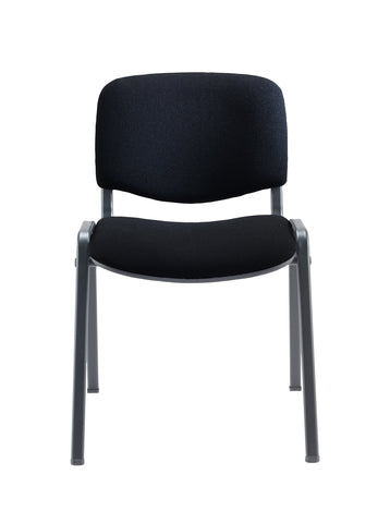 Office Hippo Heavy Duty Stackable Reception Chair, Black Frame, Fabric, Black
