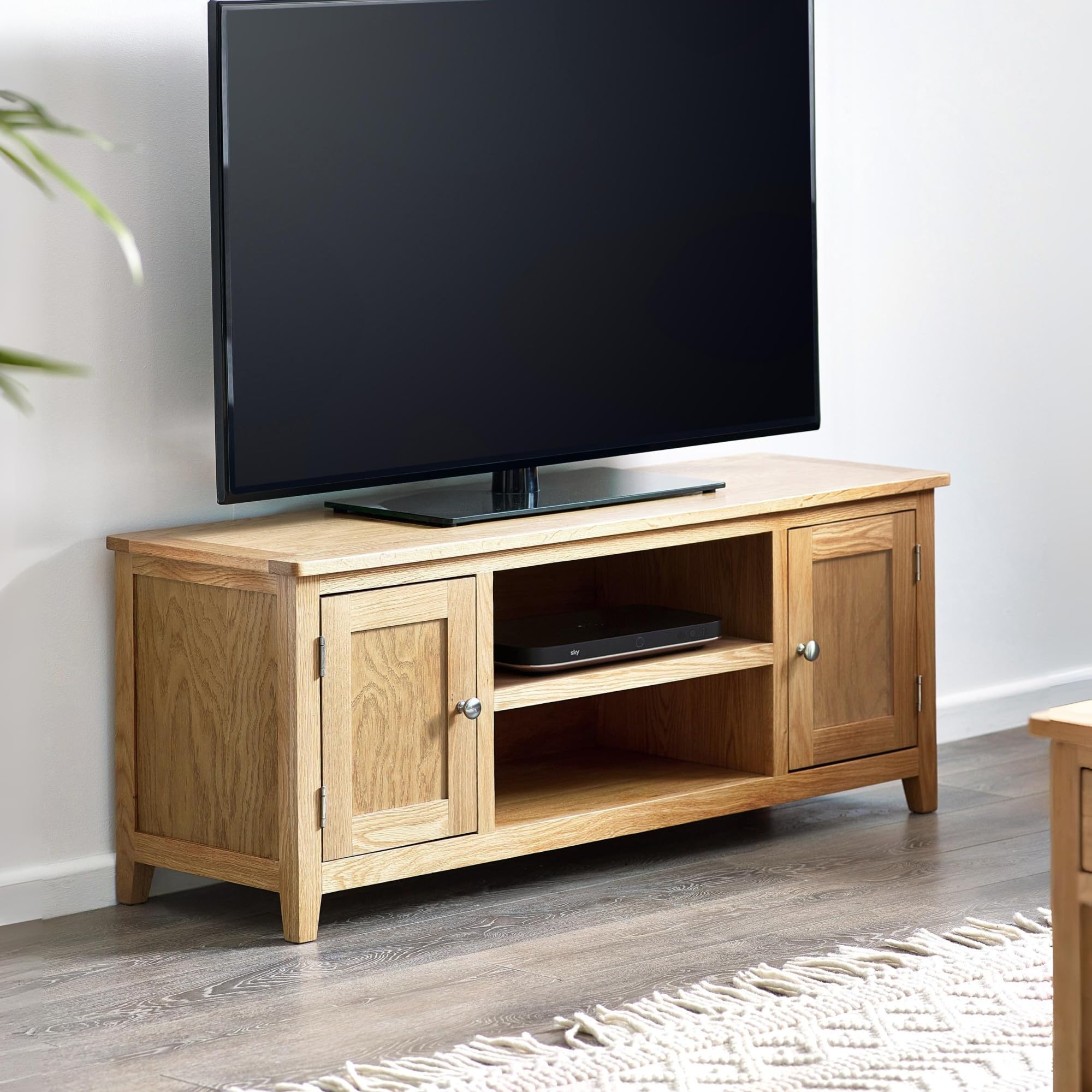 Julian Bowen Mallory TV Unit for up to 65" TVs, Oak - H50 x W127 x D40cm