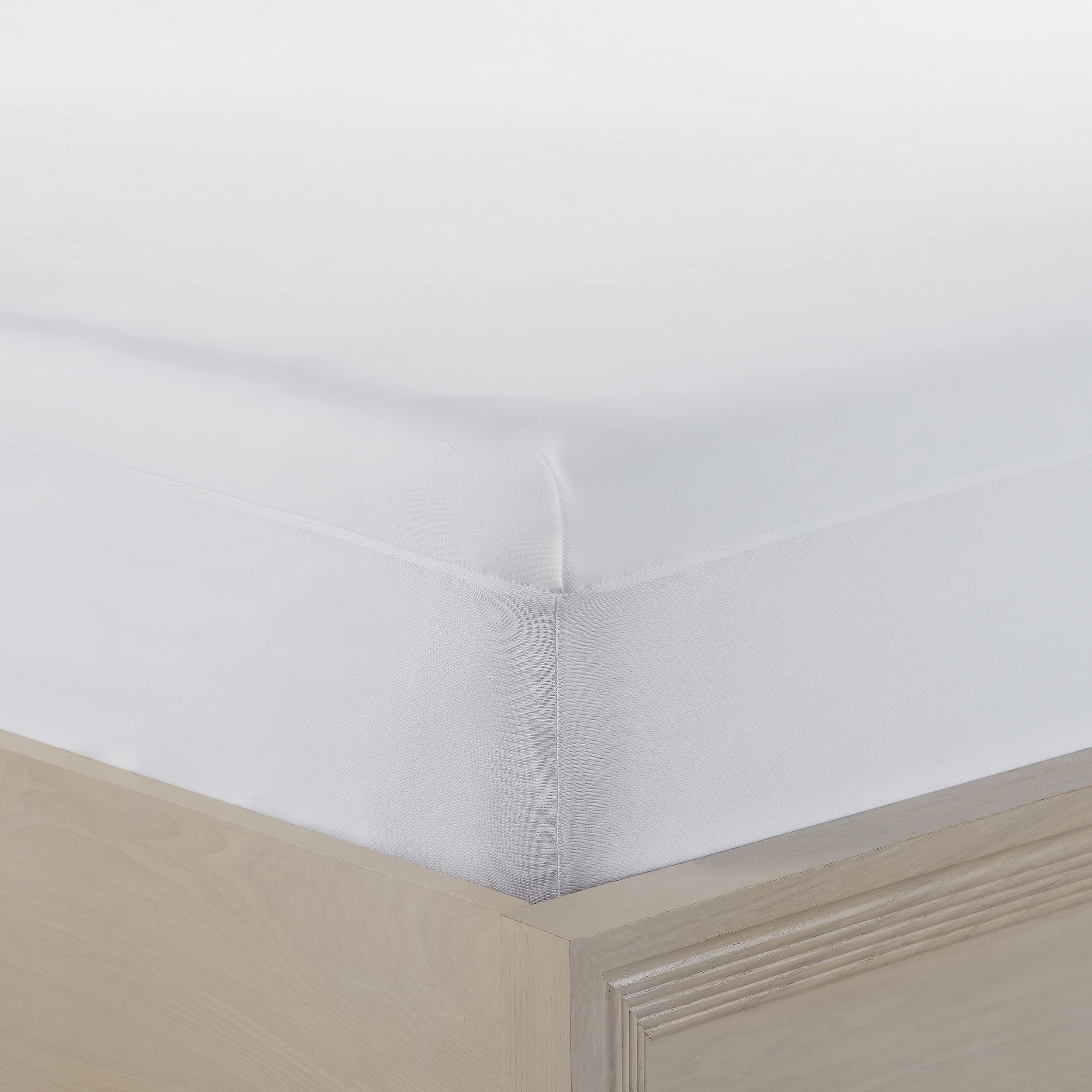 SERTA Power Chill Soft Comfort Stain Resistant & Waterproof Mattress Cover Protector with 15" Deep Pocket, California King, White