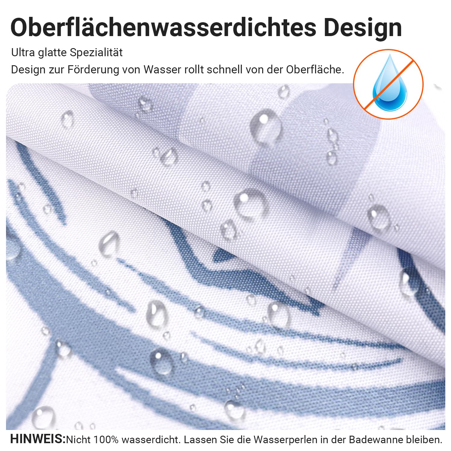 Lerores Shower Curtain 96x71 inch,Seabed Mould and Mildew Resistant,Waterproof,Washable Polyester Fabric Bath Curtains with Weight Tape,16 pcs Hooks