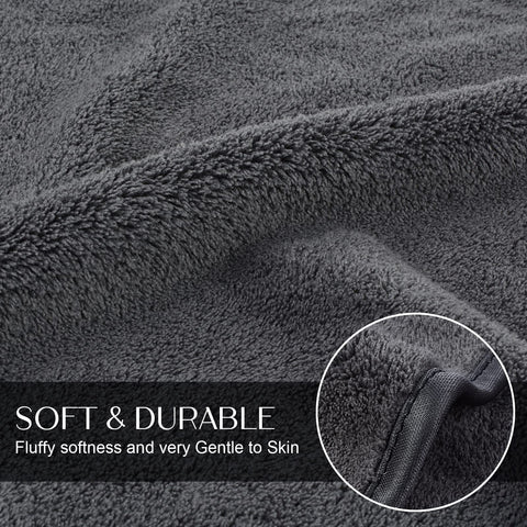 KinHwa Microfibre Hand Towels for Bathroom Super Soft Absorbent Bathroom Towels 40x76 Cm Luxury Thick Quick Dry Bath Towel 2 Pack Dark-Grey