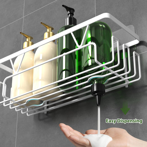 KEGII 4 Piece Shower Caddy with Toothbrush Holder & Soap Holder, White